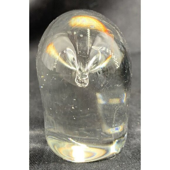 Blown Glass Polar Bear Crystal Clear Figurine Paperweight 3.75" Vintage - Picture 5 of 7